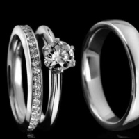 Diamante wedding set